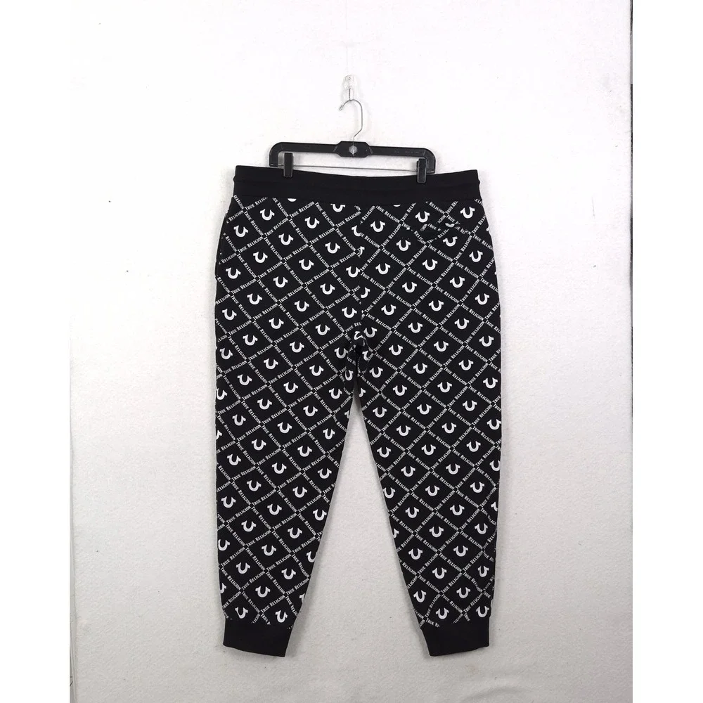 True Religion Allover Horseshoe Logo Sweatpants Joggers 2XL Casual Streetwear